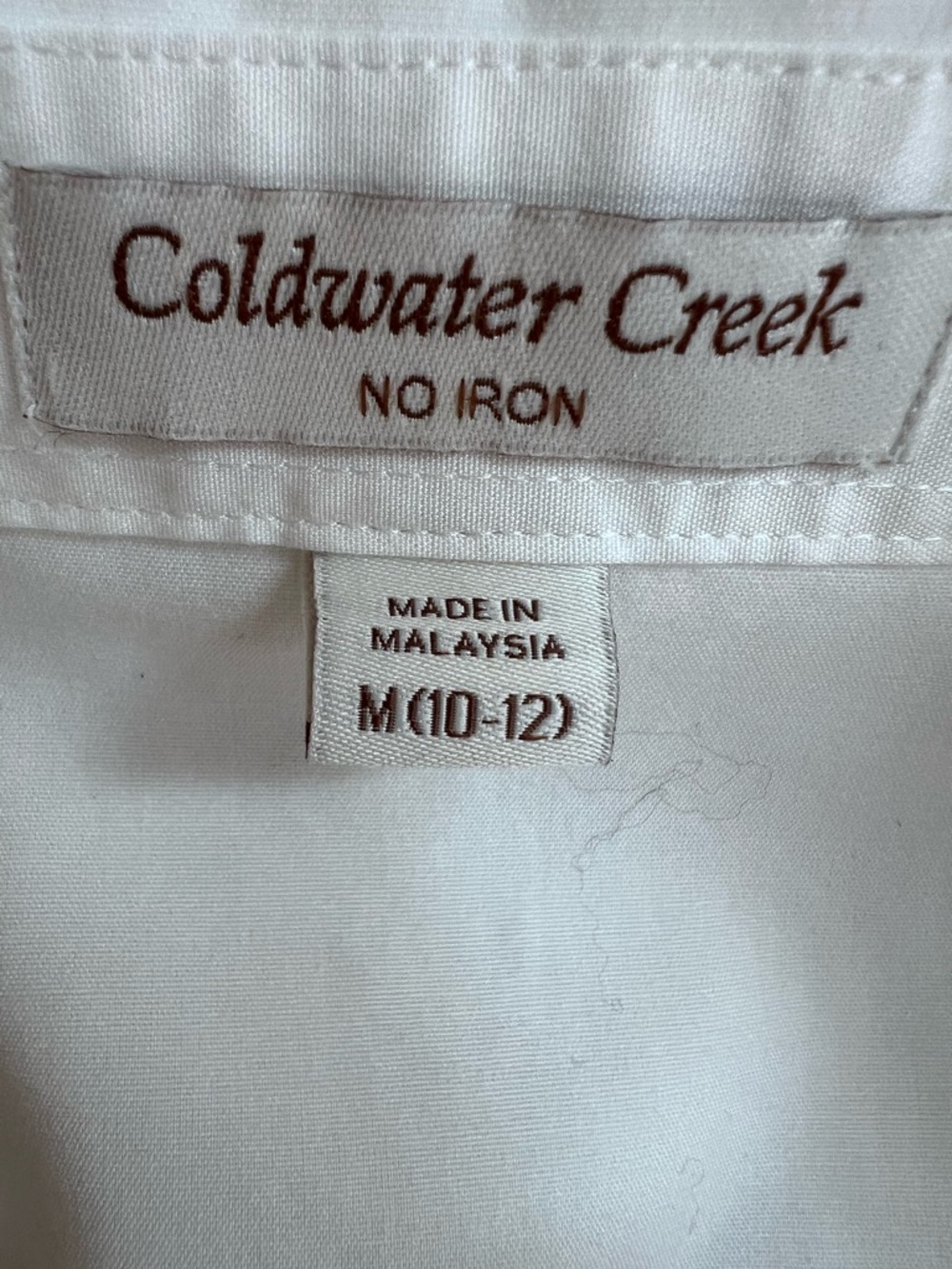 Coldwater Creek size M White Sleeveless no iron fitted Button-Down Shirt - Picture 5 of 5